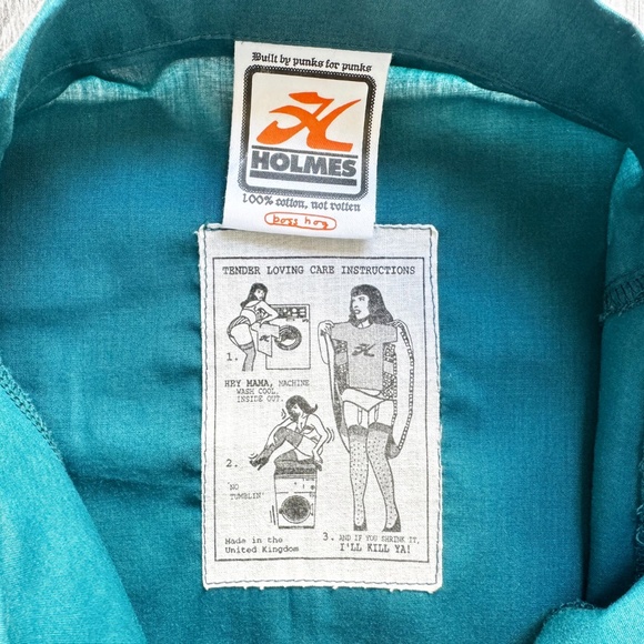 Silas and Maria Holmes Vintage S/S Bowling Shirt Size XL Teal 90s Skateboarding - Picture 4 of 10